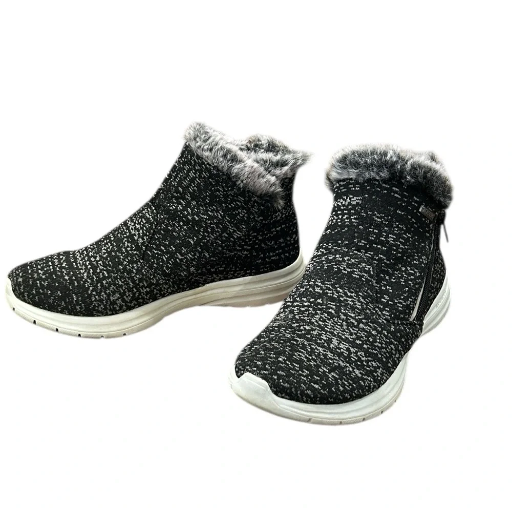 Telic Apres-Ski Recovery Comfort Boot Granite Gray Ankle High Top Faux Fur Sz 8